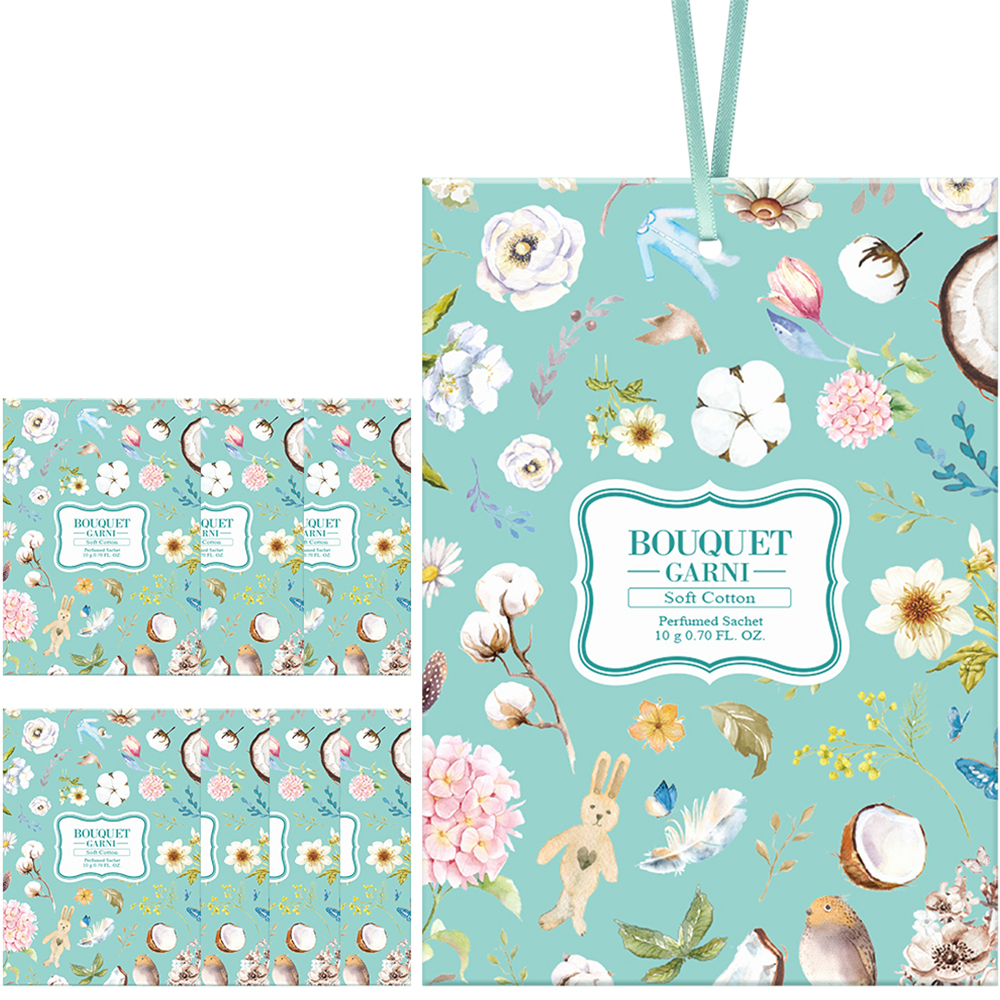 부케가르니 퍼퓸드 샤쉐 옷장방향제, 10g, 8개, 소프트코튼